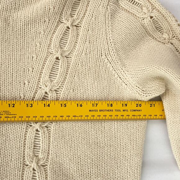 Zadig & Voltaire Morley Cable-Knit Merino Wool Sweater Vanilla Women's Large - Picture 12 of 16